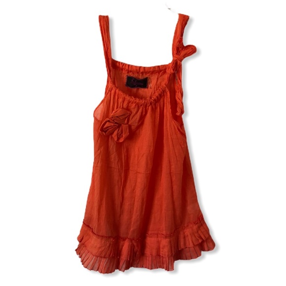Luluvia Tops - Orange Light Weight Tunic Tank Womens S